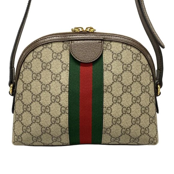 GUCCI Ophidia 499621 Dark Brown Beige Multi PVC Leather Shoulder Bag - Picture 3 of 16